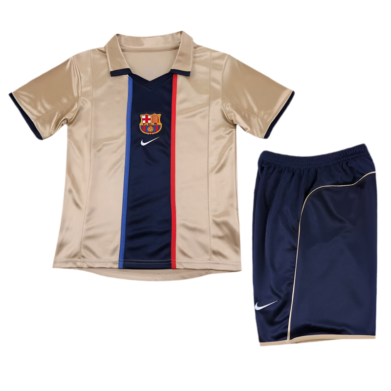 CAMISETA BARCELONA II 01/02 CONJUNTO INFANTIL (RETRO)