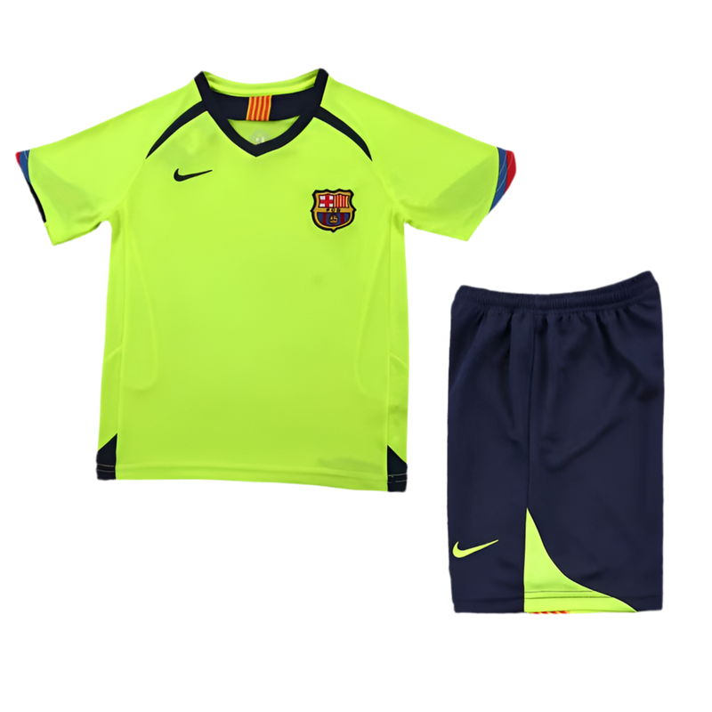 CAMISETA BARCELONA II 05/06 CONJUNTO INFANTIL (RETRO)