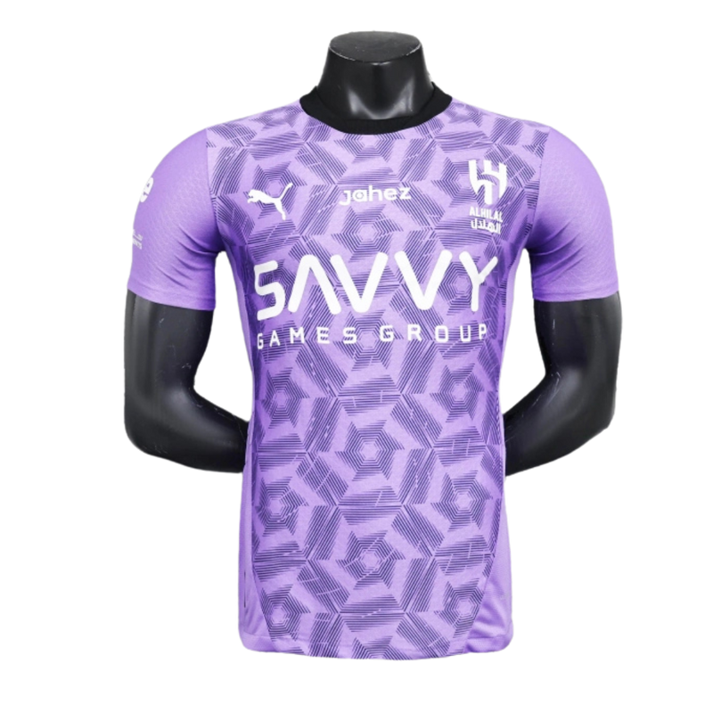 Al Hilal-Camiseta-II-24-25-Hombre-Jugador-Roja-Fútbol-Equipación-Uniforme-Temporada-Clásico-Deportivo-Calidad-Estilo