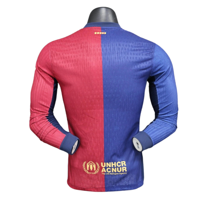 Barcelona-Camiseta-I-24-25-Hombre-Manga Larga-Jugador-Fútbol-Equipación-Uniforme-Temporada-Clásico-Deportivo-Calidad-Estilo 

