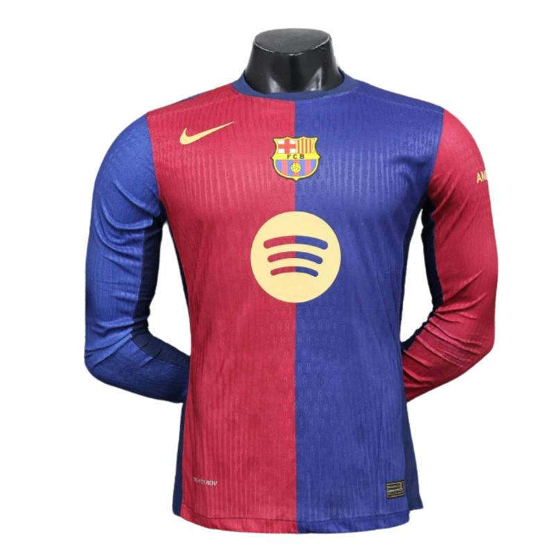 Barcelona-Camiseta-I-24-25-Hombre-Manga Larga-Jugador-Fútbol-Equipación-Uniforme-Temporada-Clásico-Deportivo-Calidad-Estilo 

