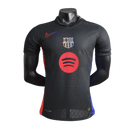 Barcelona-Camiseta-II-24-25-Hombre-Manga Larga-Jugador-Negra-Fútbol-Equipación-Uniforme-Temporada-Clásico-Deportivo-Calidad-Estilo