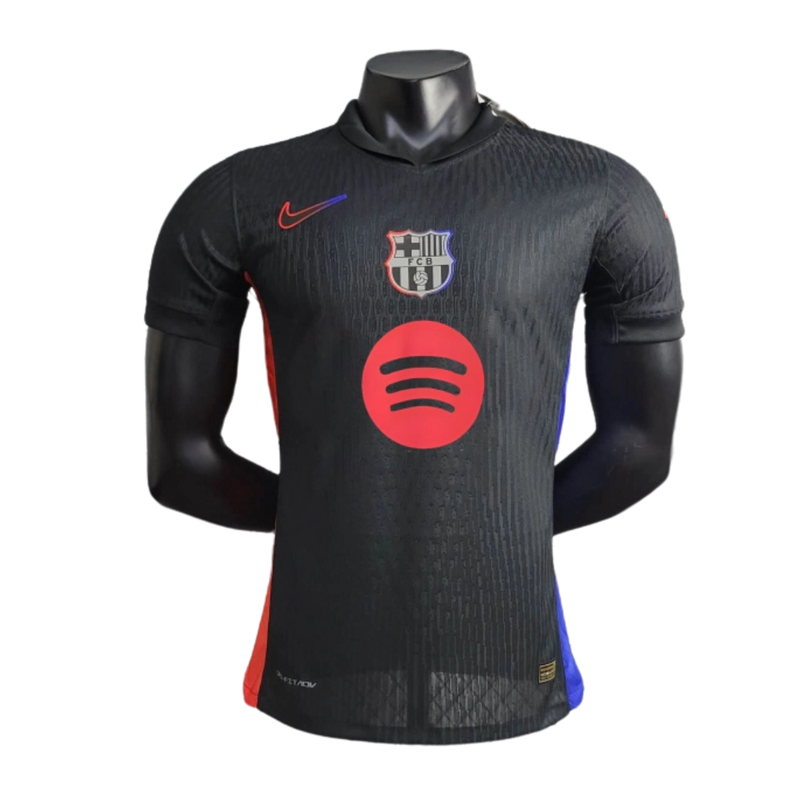 Barcelona-Camiseta-II-24-25-Hombre-Manga Larga-Jugador-Negra-Fútbol-Equipación-Uniforme-Temporada-Clásico-Deportivo-Calidad-Estilo