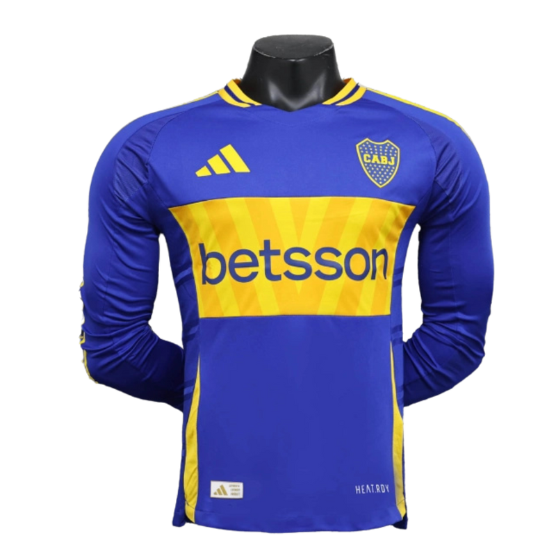Boca Juniors-Camiseta-I-24-25-Hombre-Manga Larga-Jugador-Azul-Fútbol-Equipación-Uniforme-Temporada-Clásico-Deportivo-Calidad-Estilo 

