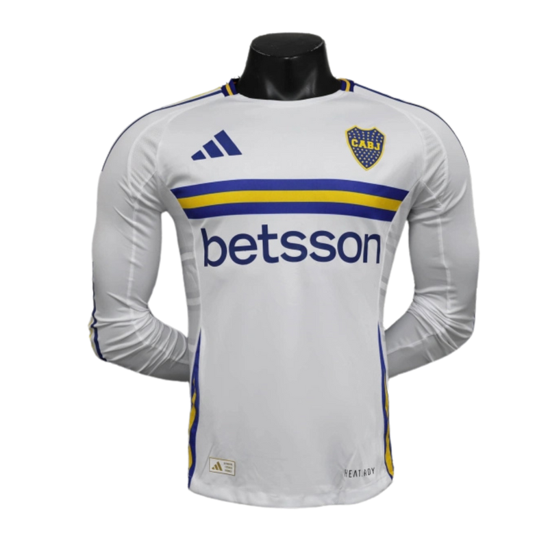 Boca Juniors-Camiseta-II-24-25-Hombre-Manga Larga-Jugador-Blanca-Fútbol-Equipación-Uniforme-Temporada-Clásico-Deportivo-Calidad-Estilo 



