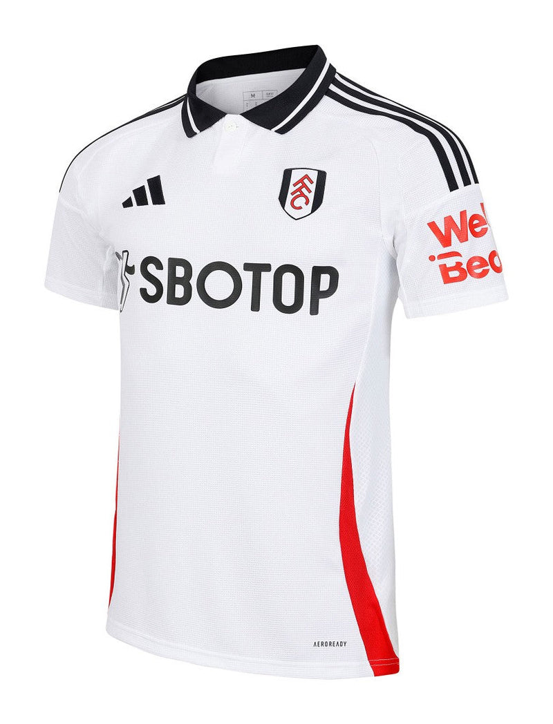 CamisetaFulham-2024-25-Fulham-Futbol-PremierLeague-Blanco-Negro-Adidas-Diseno-Temporada-Camisetatitular-Club-Estadio-Jugadores-Moda-Estilo-Comprar-Camisetasdefutbol