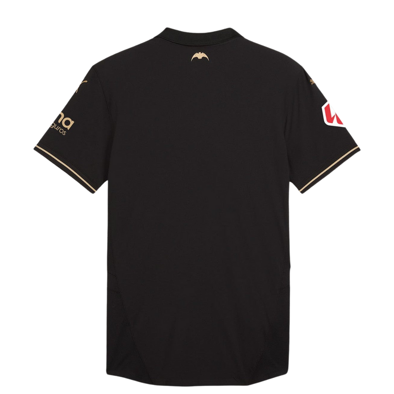 Camiseta Valencia 24-25 - Uniforme visitante Valencia CF - Equipación Puma - Camiseta fútbol 2024-25 - La Liga - Camiseta fútbol española - Camiseta fútbol negra - Camiseta fútbol dorada - Camiseta fútbol alta calidad - Camiseta fútbol barata - Camiseta fútbol hombre 