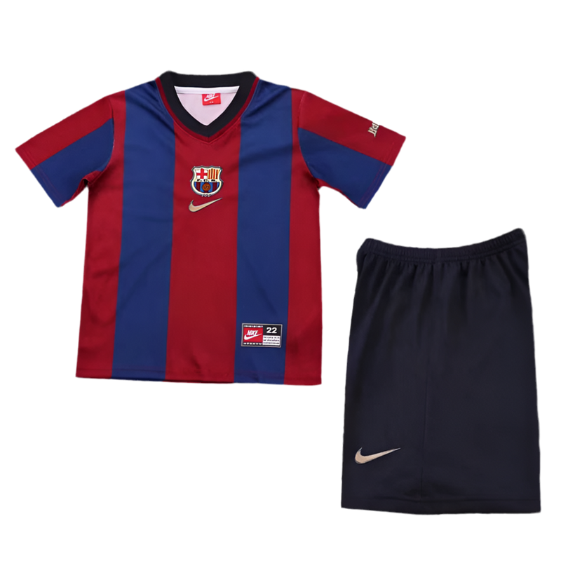 CAMISETA BARCELONA I 98/99 CONJUNTO INFANTIL (RETRO)