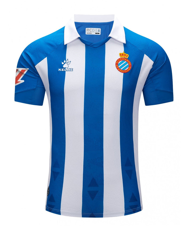 Espanyol 2024/2025 - Camiseta alternativa Espanyol - Diseño moderno - Elegante - Azul - Blanco - Temporada - Fútbol - Estilo - Club - Toque único - Equipamiento deportivo. 
