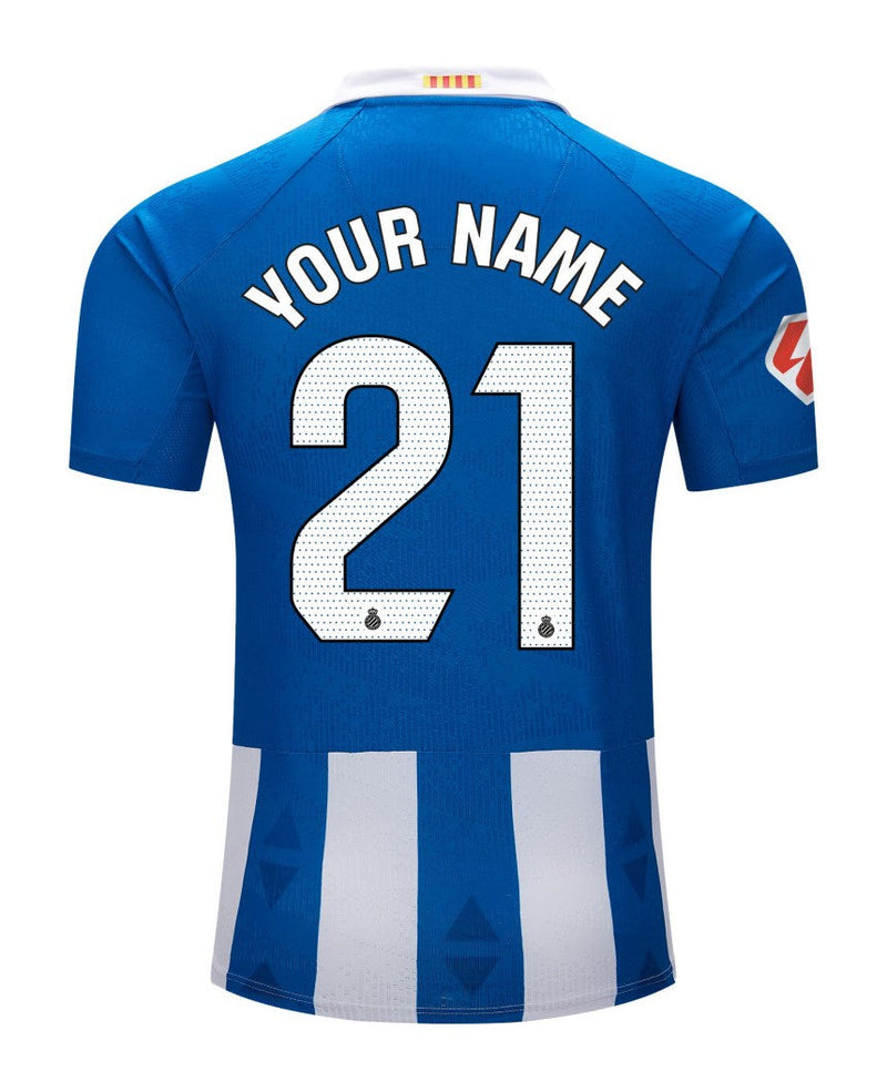 Espanyol 2024/2025 - Camiseta alternativa Espanyol - Diseño moderno - Elegante - Azul - Blanco - Temporada - Fútbol - Estilo - Club - Toque único - Equipamiento deportivo. 
