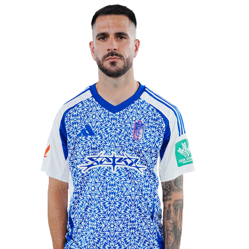Granada CF 2024/2025 - Camiseta alternativa Granada CF - Diseño moderno - Elegante - Azul - Blanco - Temporada - Fútbol - Estilo - Club - Toque único - Equipamiento deportivo. 