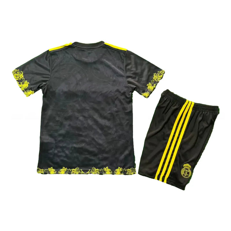 REAL MADRID DRAGÓN III NEGRA Y AMARILLA 25/26 CONJUNTO INFANTIL