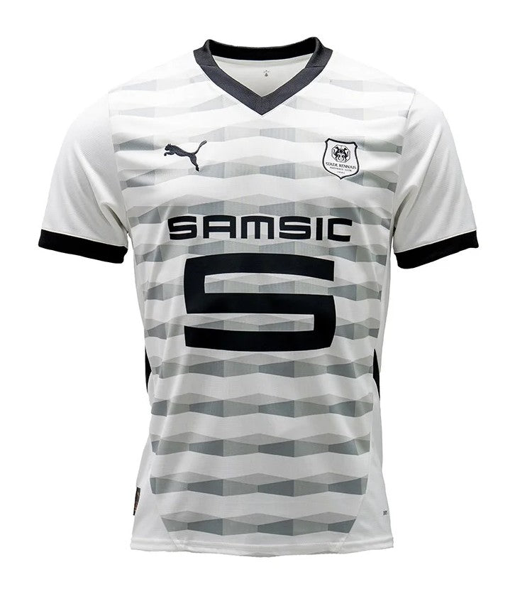Blanca-Stade Rennais - 2024-2025 - Rennes - Fútbol - Ligue 1 - Copa de Francia - Puma -  Diseño -  Temporada - Camiseta suplente - Club - Estadio - Jugadores - Moda - Estilo - Comprar - Camisetas de fútbol - Venta - Última colección - Moda deportiva - Negro - Rojo - Moderno