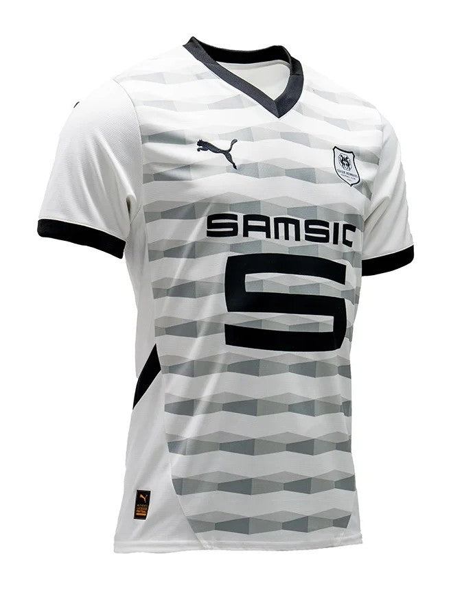 Blanca-Stade Rennais - 2024-2025 - Rennes - Fútbol - Ligue 1 - Copa de Francia - Puma -  Diseño -  Temporada - Camiseta suplente - Club - Estadio - Jugadores - Moda - Estilo - Comprar - Camisetas de fútbol - Venta - Última colección - Moda deportiva - Negro - Rojo - Moderno