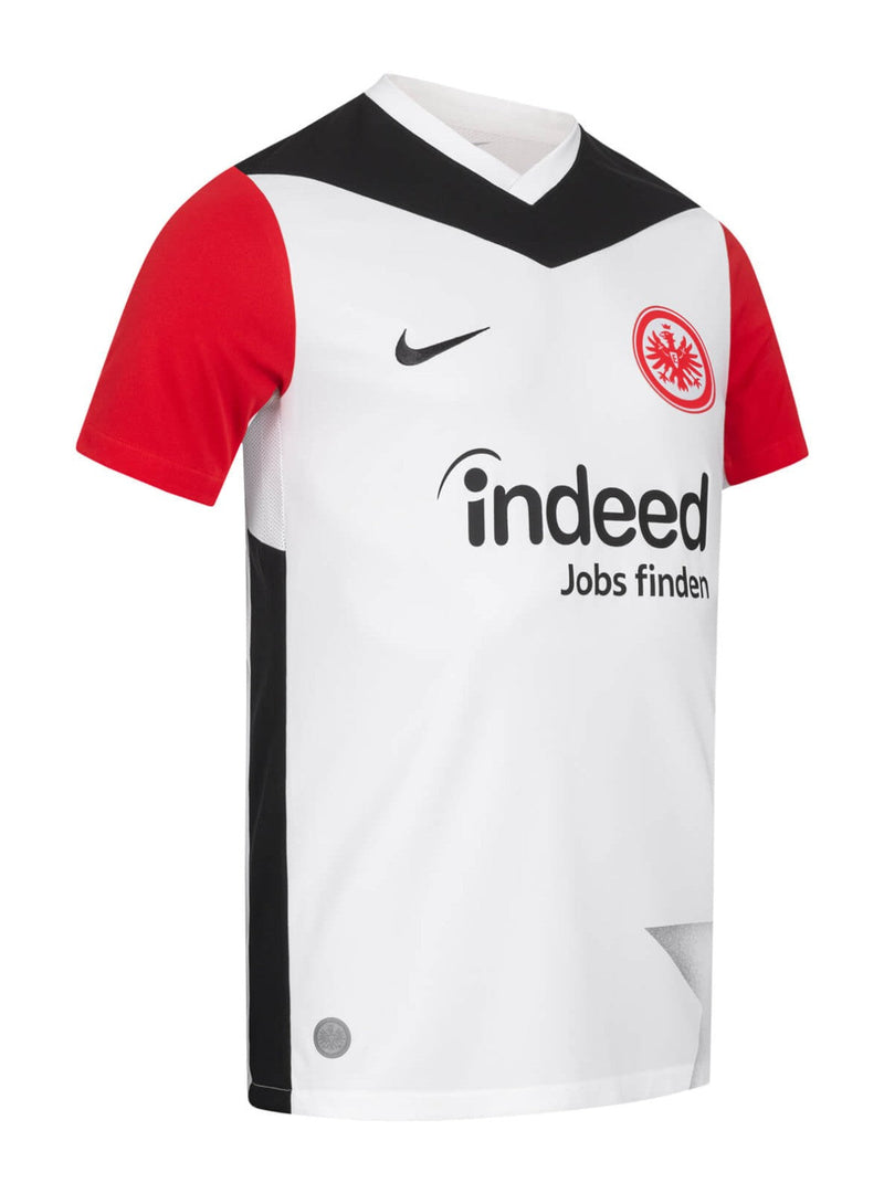 Eintracht Frankfurt - 2024/2025 - Camiseta Eintracht Frankfurt - Camiseta titular Eintracht Frankfurt - Uniforme Eintracht Frankfurt - Nike Eintracht Frankfurt - Diseño clásico - Blanco y negro - Rayas verticales - Bundesliga - Copa de Alemania - Europa League - Gola redonda - Escudo del club - Logo de Nike - Patrocinio Indeed - Tecnologías innovadoras - Confort - Rendimiento.