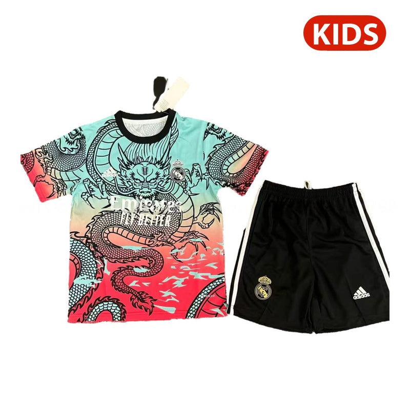 REAL MADRID DRAGÓN AZUL Y ROJA 25/26 CONJUNTO INFANTIL