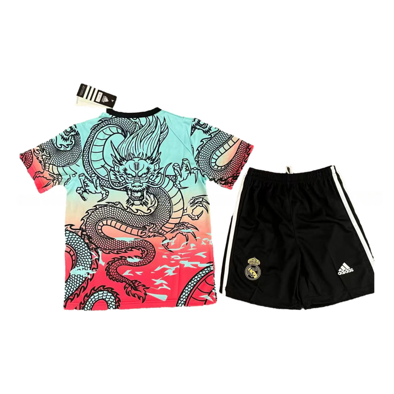 REAL MADRID DRAGÓN AZUL Y ROJA 25/26 CONJUNTO INFANTIL