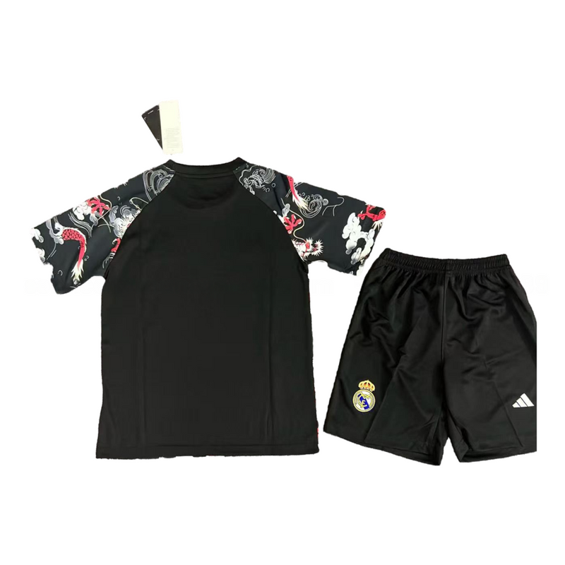 REAL MADRID DRAGÓN ROJA Y NEGRA 25/26 CONJUNTO INFANTIL