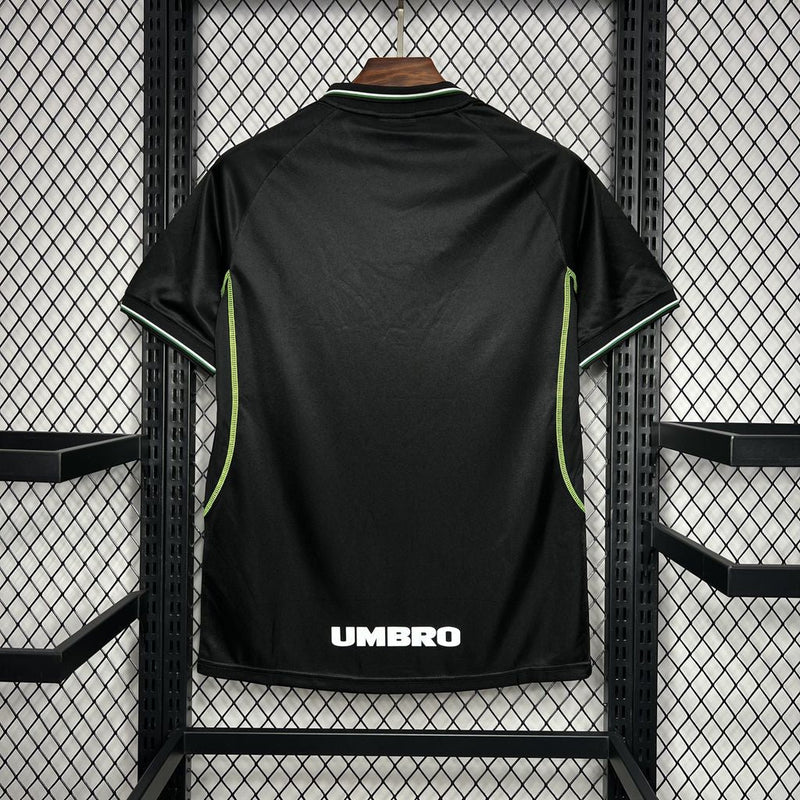Manchester United-Camiseta-Tercera-98-99-Hombre-Retro-Clásica-Vintage-Colección-Fútbol-Rojo-Blanco-Negro 