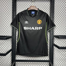 Manchester United-Camiseta-Tercera-98-99-Hombre-Retro-Clásica-Vintage-Colección-Fútbol-Rojo-Blanco-Negro 