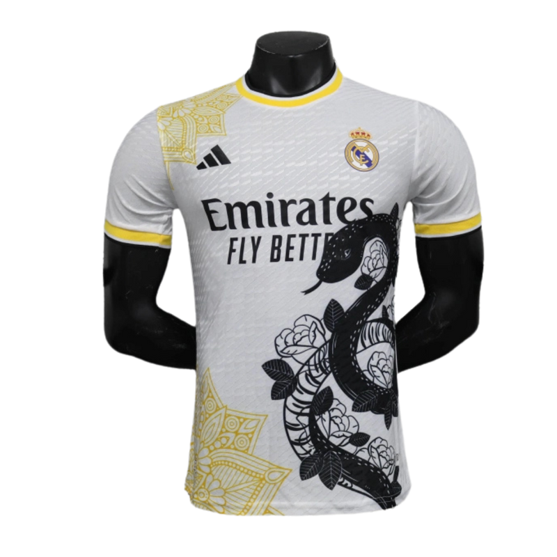 Real Madrid-Camiseta-Edición Especial-24-25-Hombre-Jugador-Blanca-Fútbol-Equipación-Uniforme-Temporada-Clásico-Deportivo-Calidad-Estilo