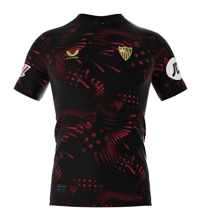 Sevilla FC 2024/2025 - Camiseta alternativa Sevilla FC - La Liga - Diseño audaz - Negro - Rojo - Dorado - Estilo - Contraste - Convencional - Declaración de estilo.