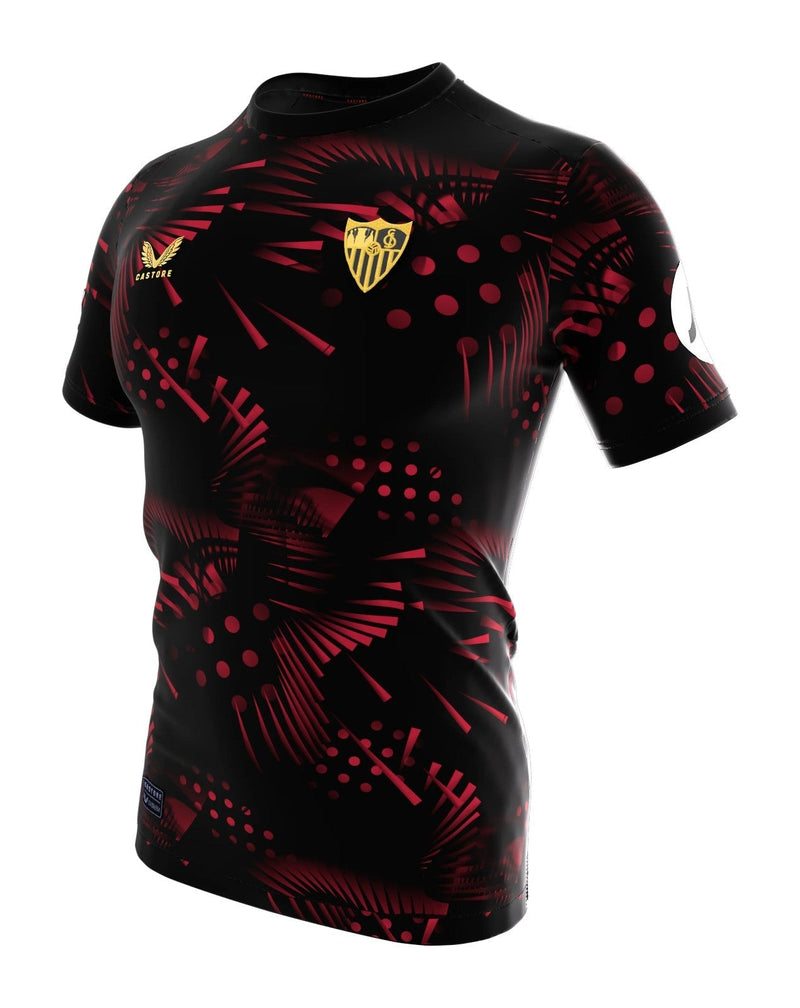 Sevilla FC 2024/2025 - Camiseta alternativa Sevilla FC - La Liga - Diseño audaz - Negro - Rojo - Dorado - Estilo - Contraste - Convencional - Declaración de estilo.
