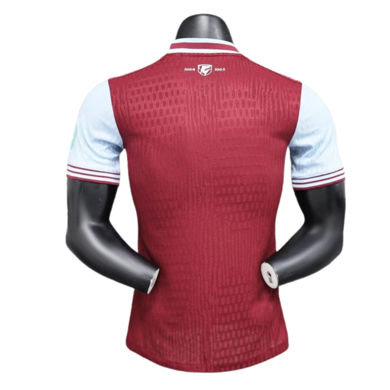 West Ham-Camiseta-I-24-25-Hombre-Jugador-Vino-Fútbol-Equipación-Uniforme-Temporada-Clásico-Deportivo-Calidad-Estilo