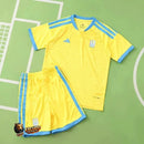 CAMISETA UCRANIA AMARILLA MUNDIAL 2026 EQUIPACIÓN PARA NIÑOS